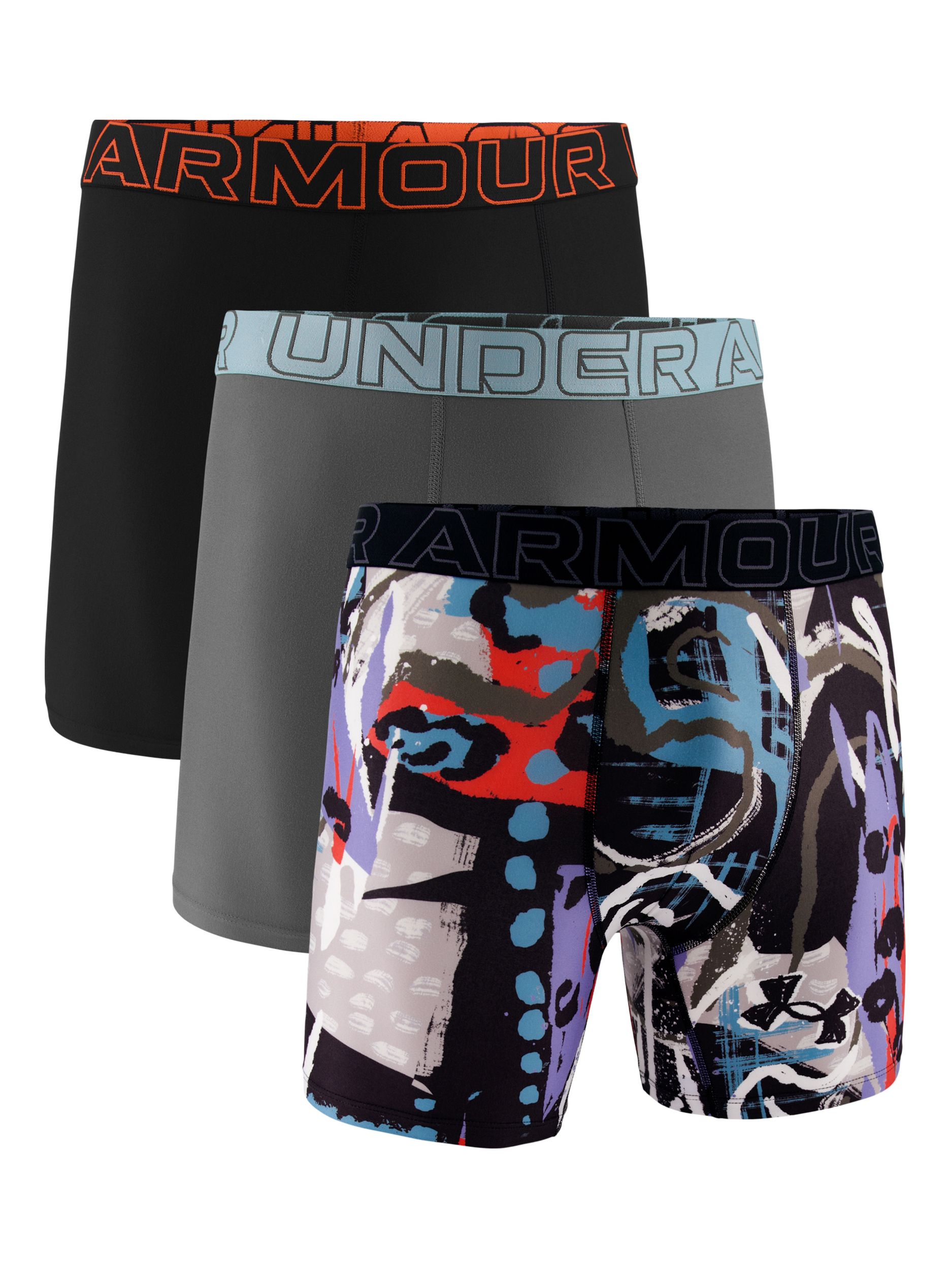 Under Armour Men's Perf Tech Mesh 6 Inch Boxer Brief - 3 Pack