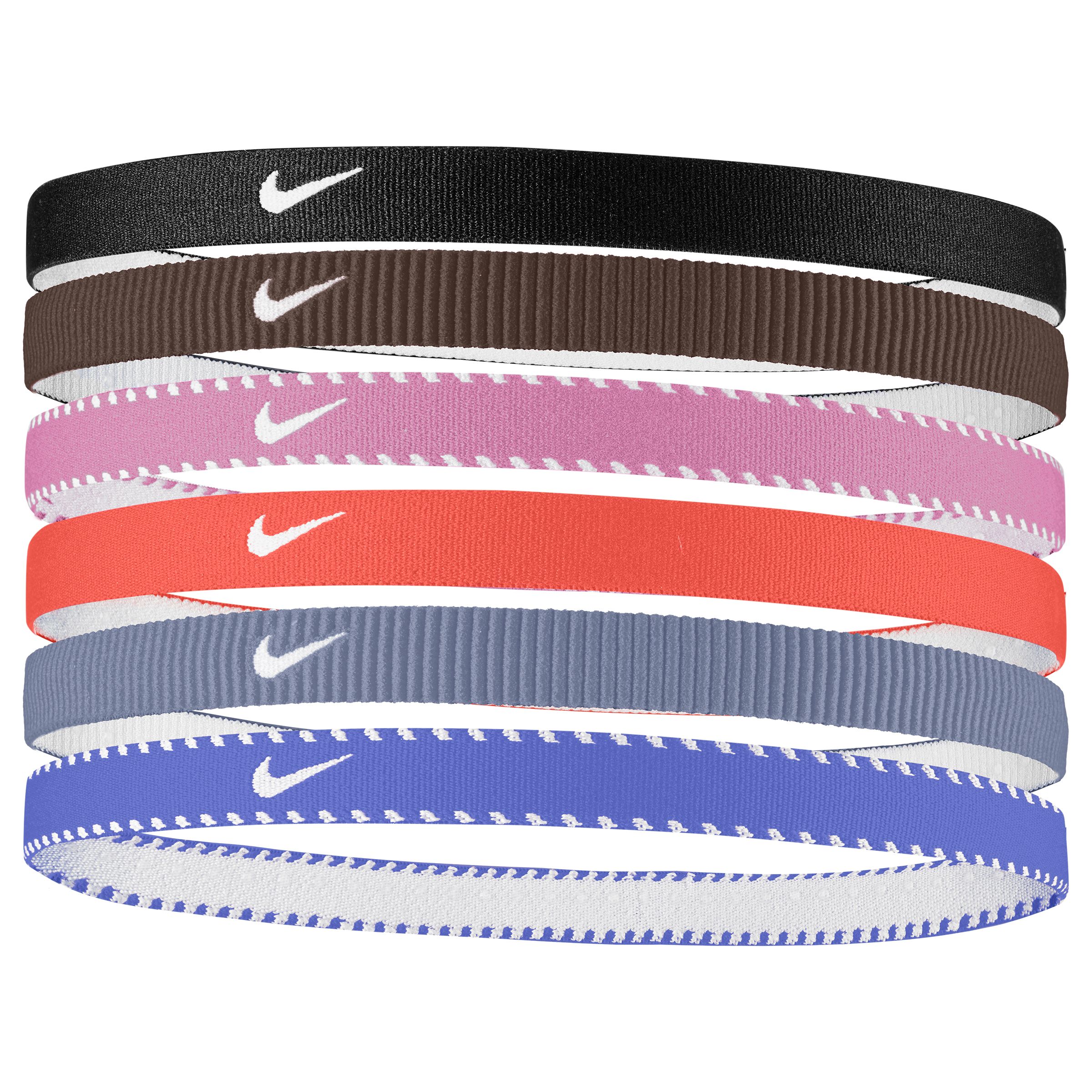 Nike Men's Flex Classic Non-Slip Athletic Headband 6-pk Front_Angled_Left