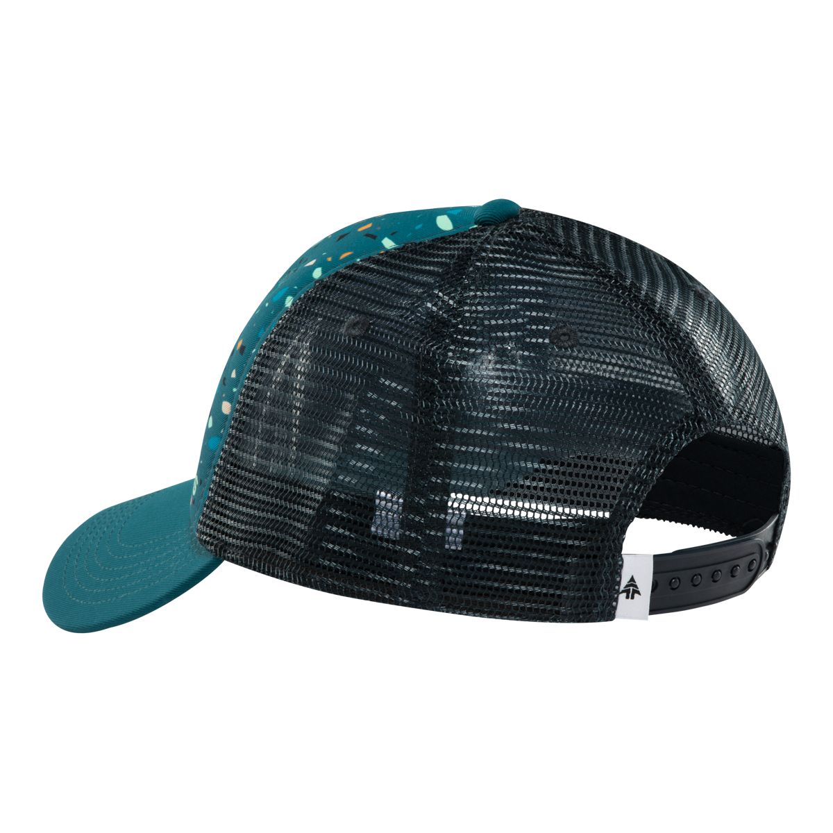 Woods Women's Terrazzo Trucker Snapback Hat Back_Angled_Left
