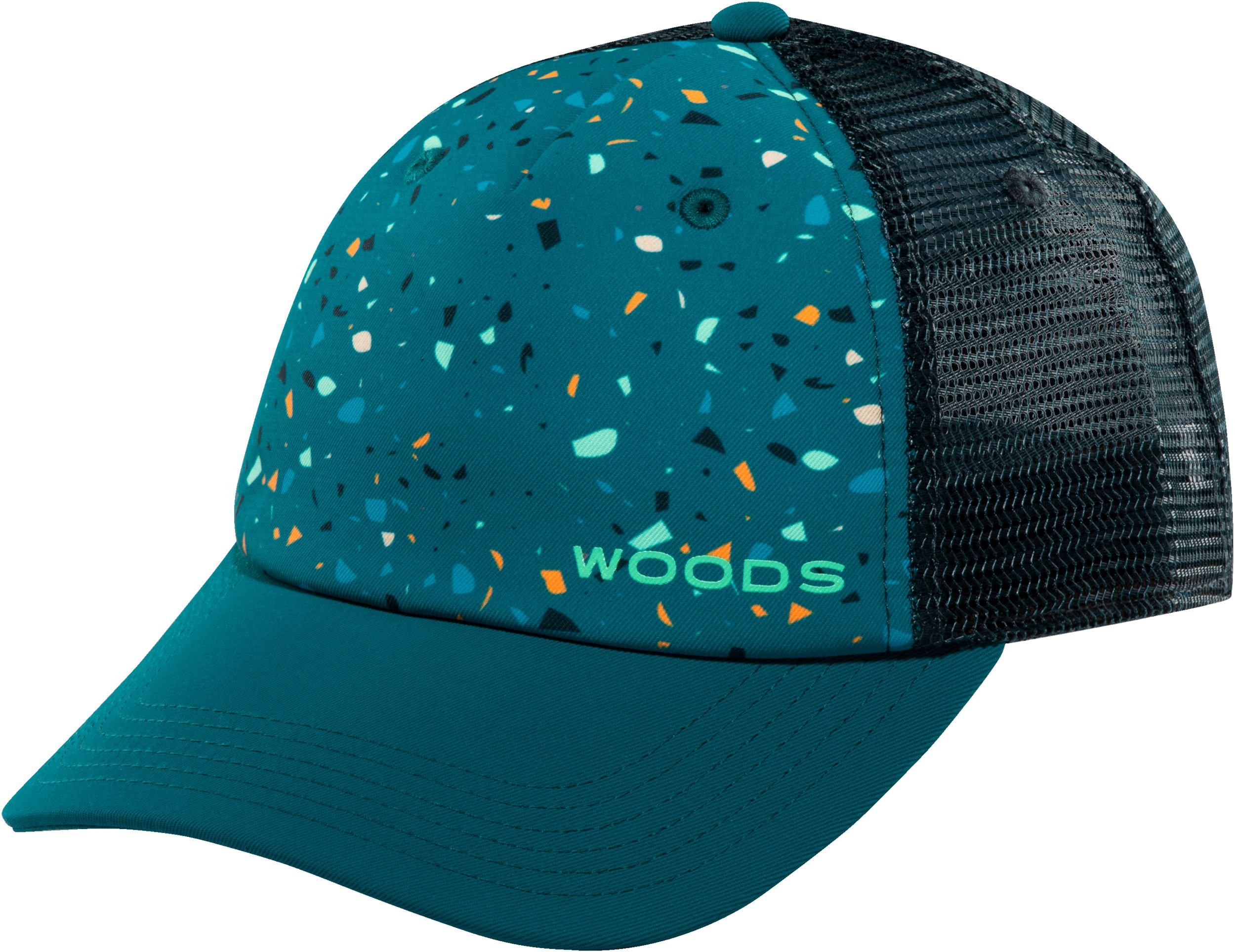 Woods Women's Terrazzo Trucker Snapback Hat Front_Three_Fourths_Angled_Left
