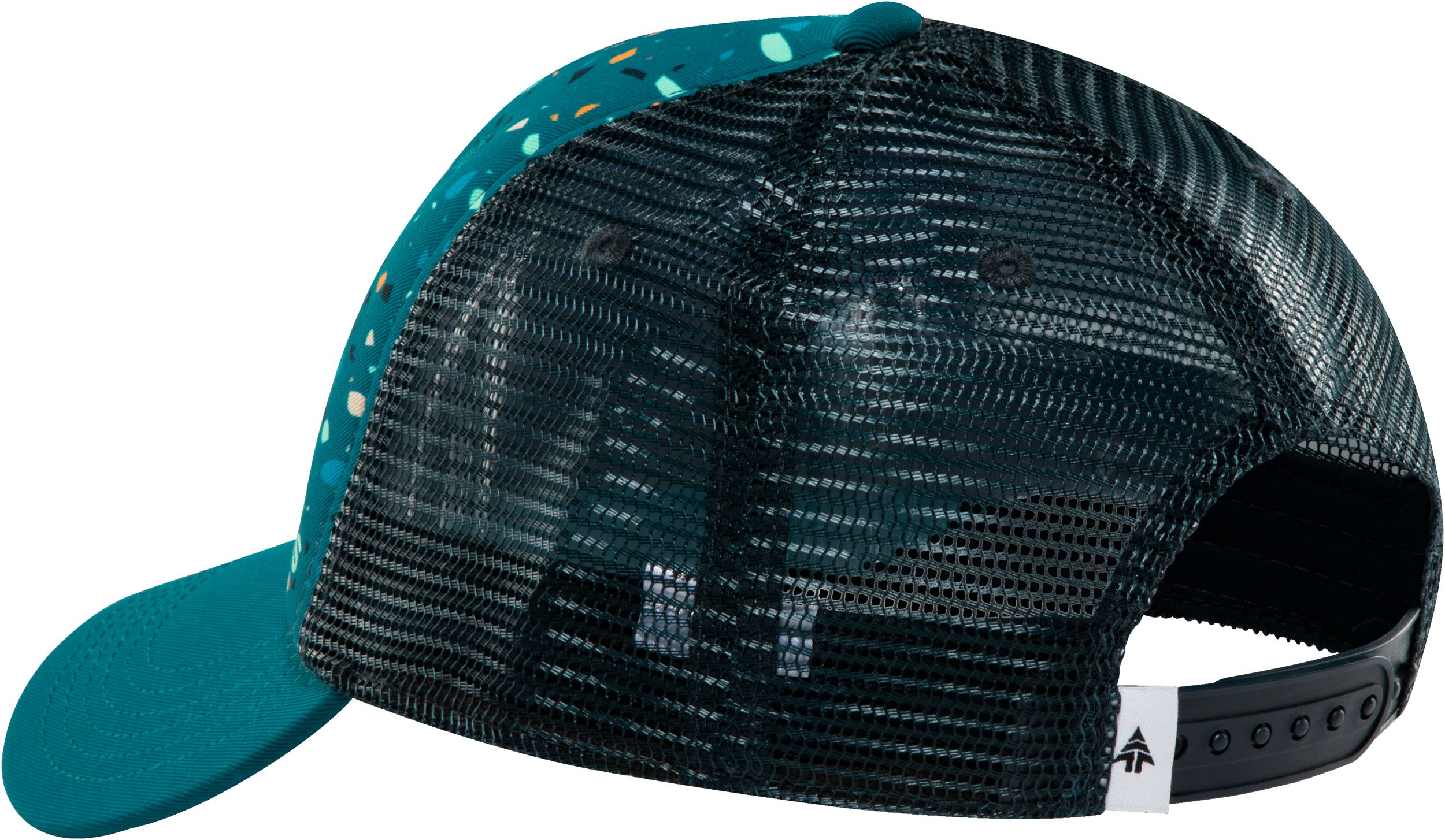 Woods Women's Terrazzo Trucker Snapback Hat Back_Angled_Left