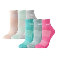 FWD Women's Mesh Quarter Socks, Arch Support, Breathable, 6-Pack Front_Angled_Left