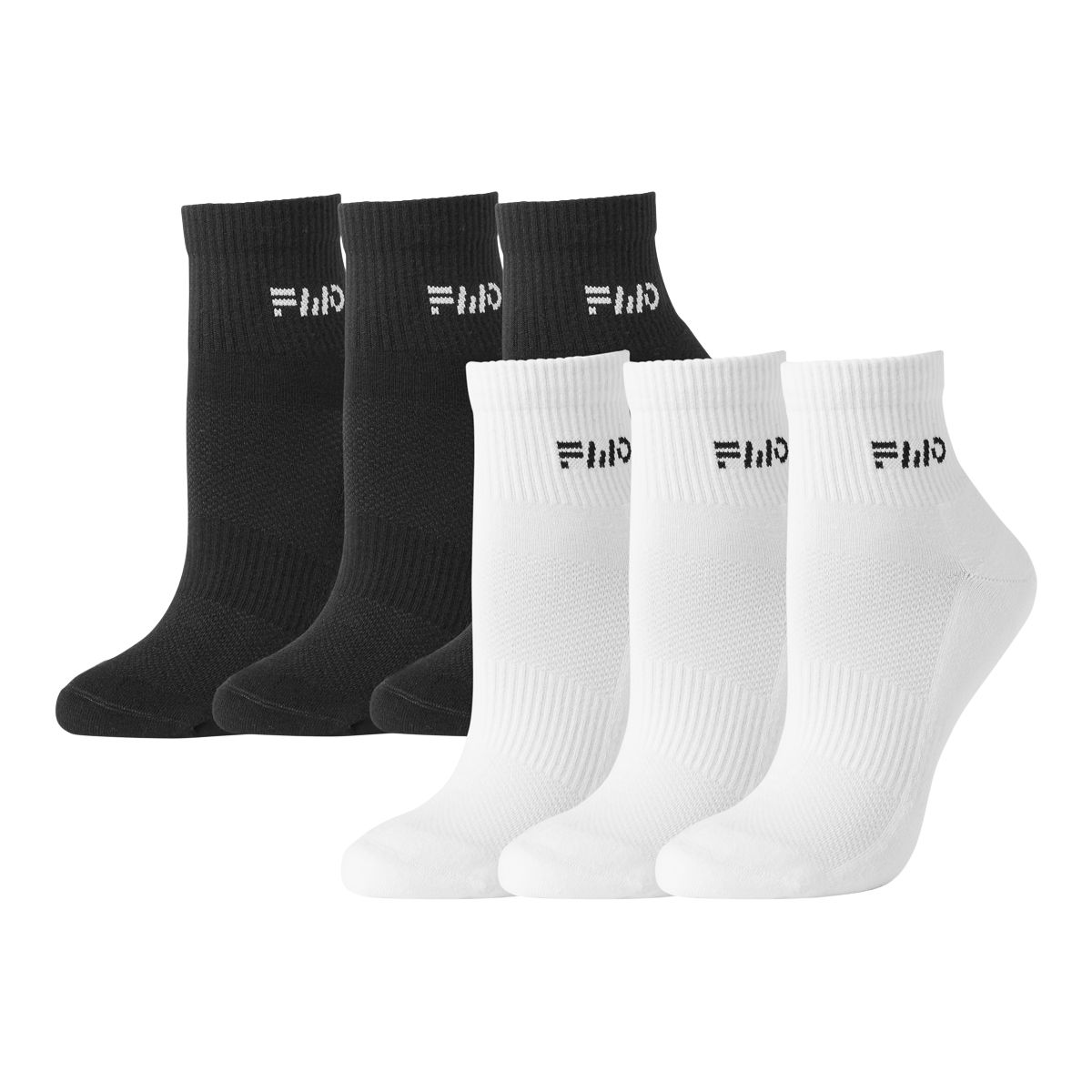 FWD Women's Mesh Quarter Socks, Arch Support, Breathable, 6-Pack