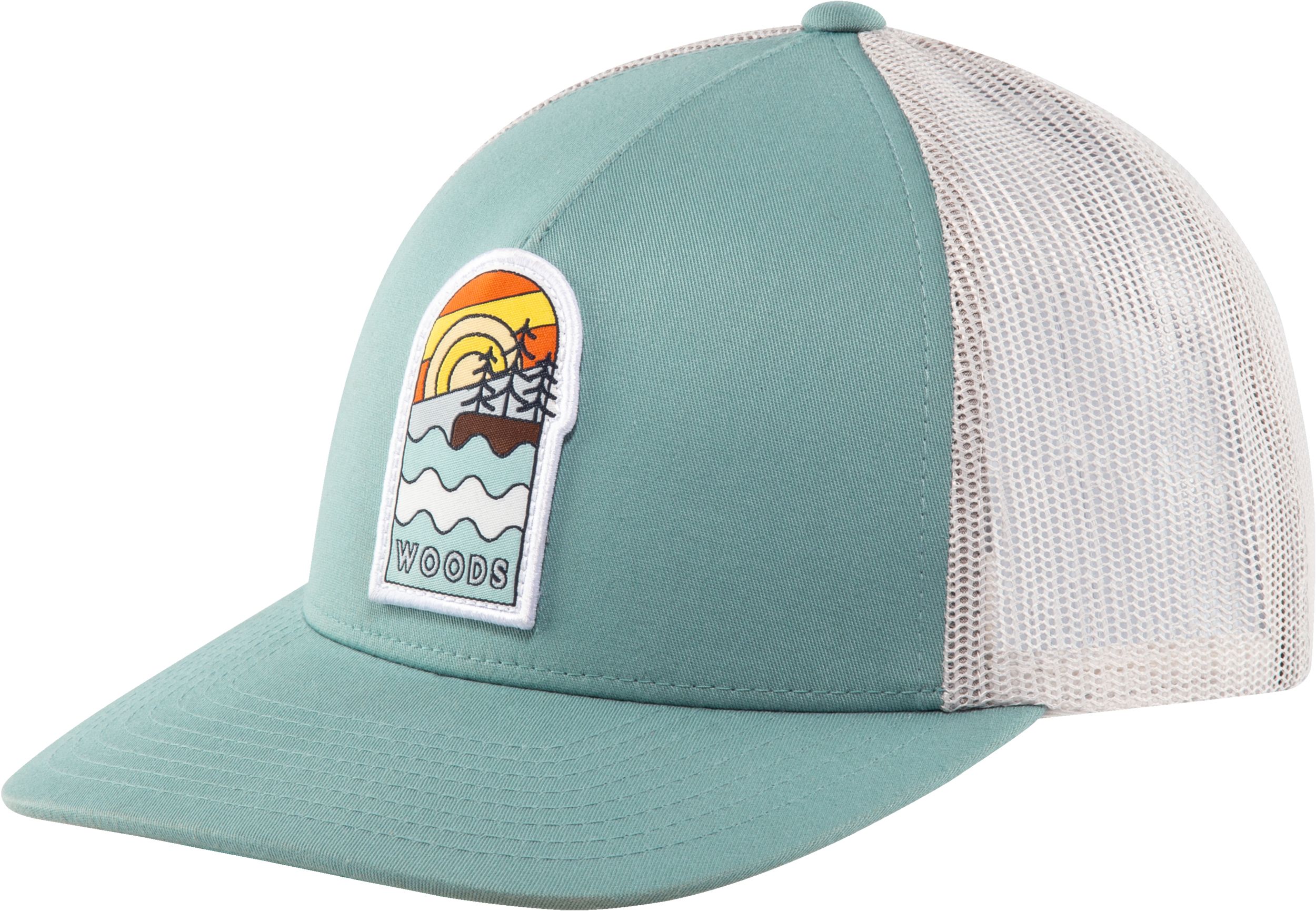 Woods Women's Sunset Island Trucker Hat Front_Angled_Left