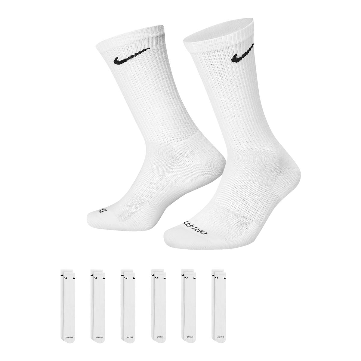 Nike Unisex Everyday Plus Athletic Crew Socks 6pk