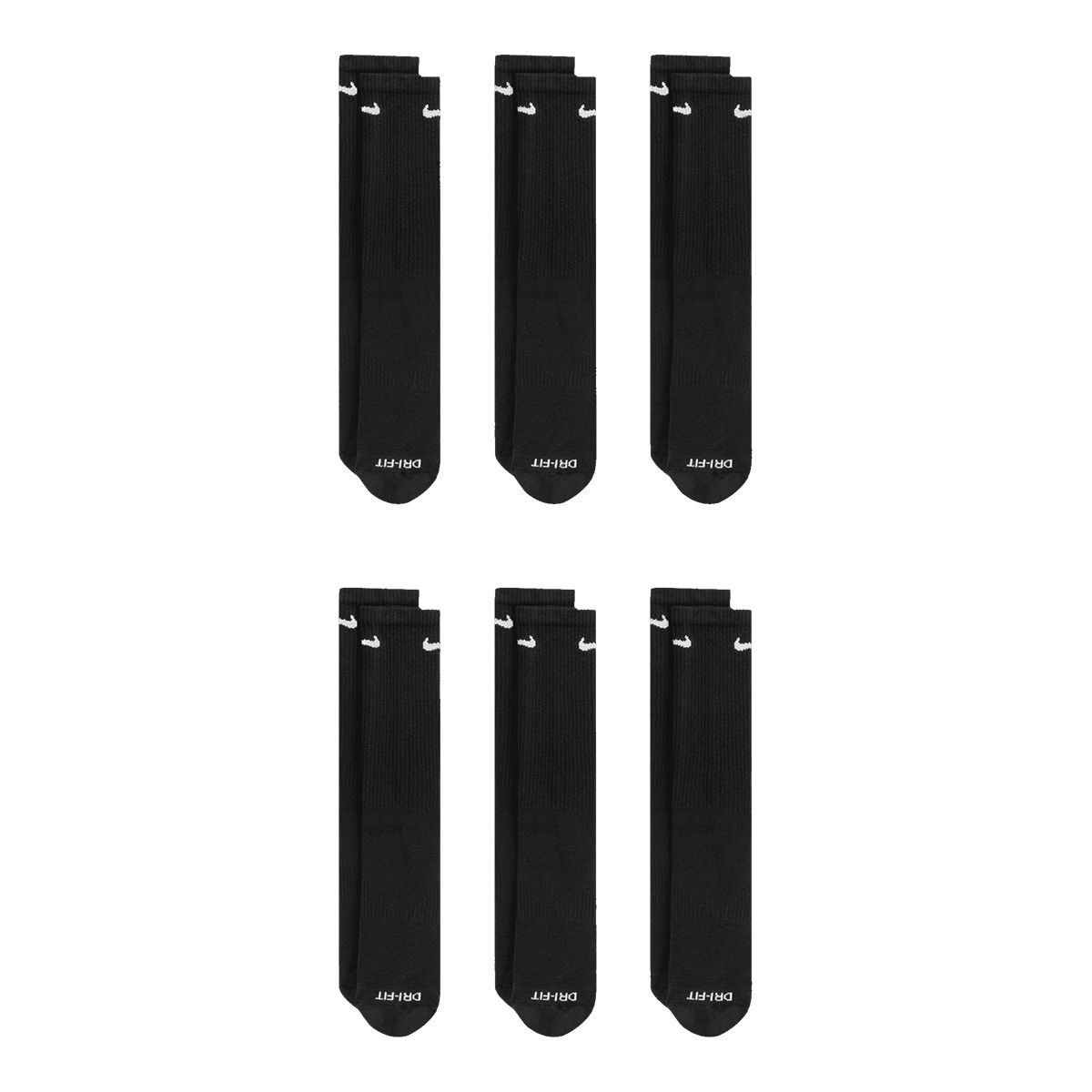 Nike Unisex Everyday Plus Athletic Crew Socks 6pk