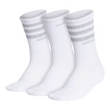 adidas Women's 3-Stripe  Crew Socks, Moisture-Wicking, 3-Pack Front_Angled_Left