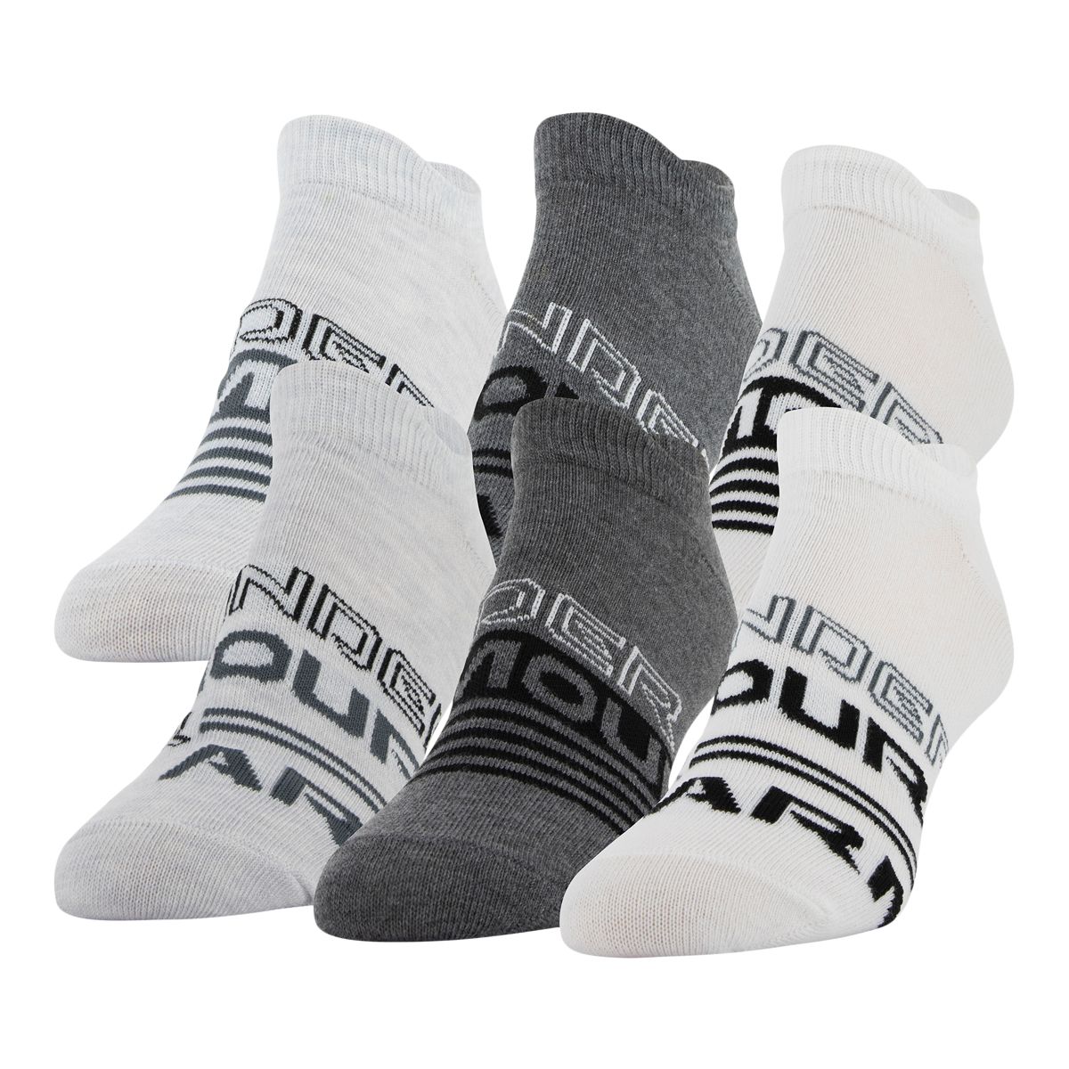 Under Armour Women's Essential No-Show Socks, Moisture-Wicking, 6-Pack
