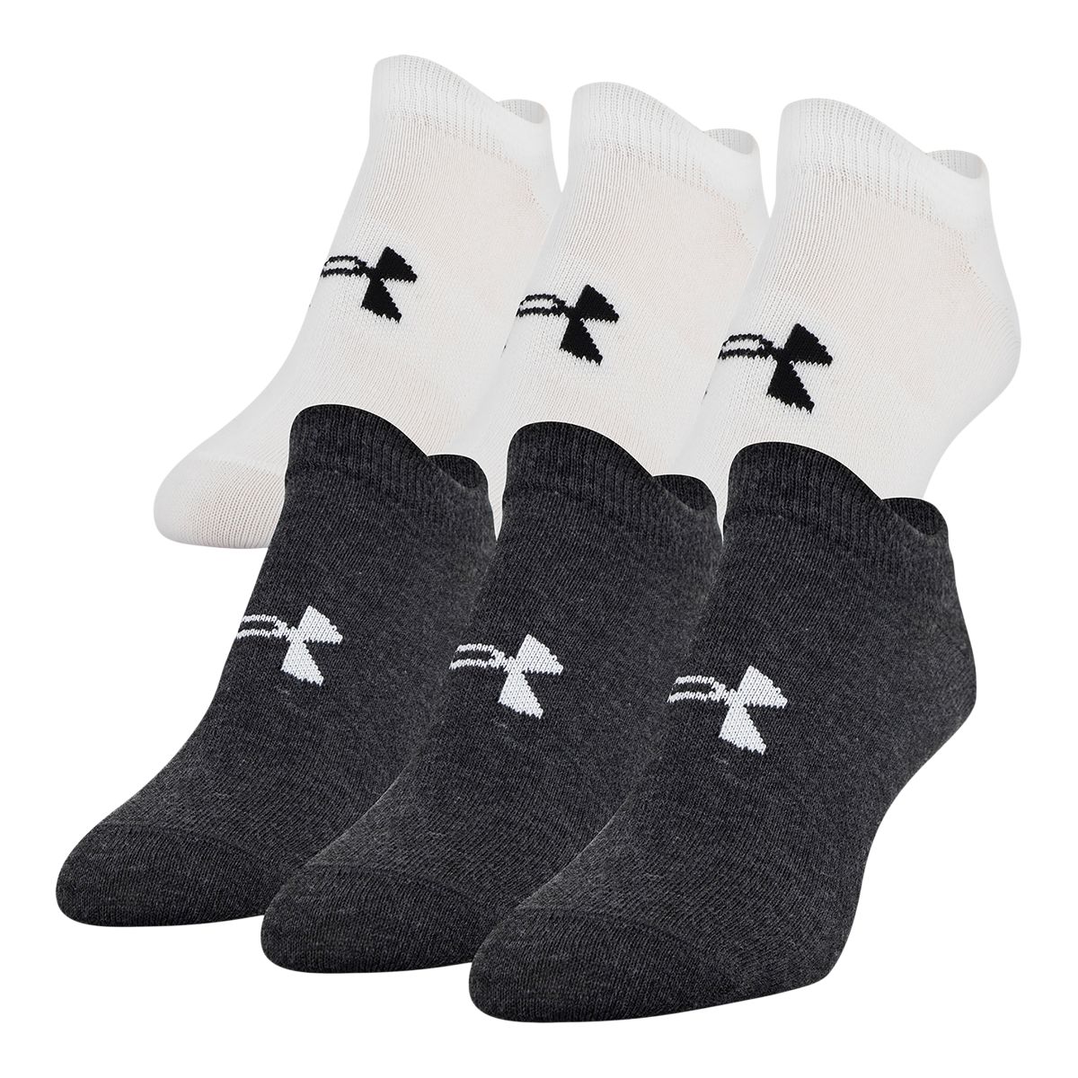 Under Armour Women's Essential No-Show Socks, Moisture-Wicking, 6-Pack