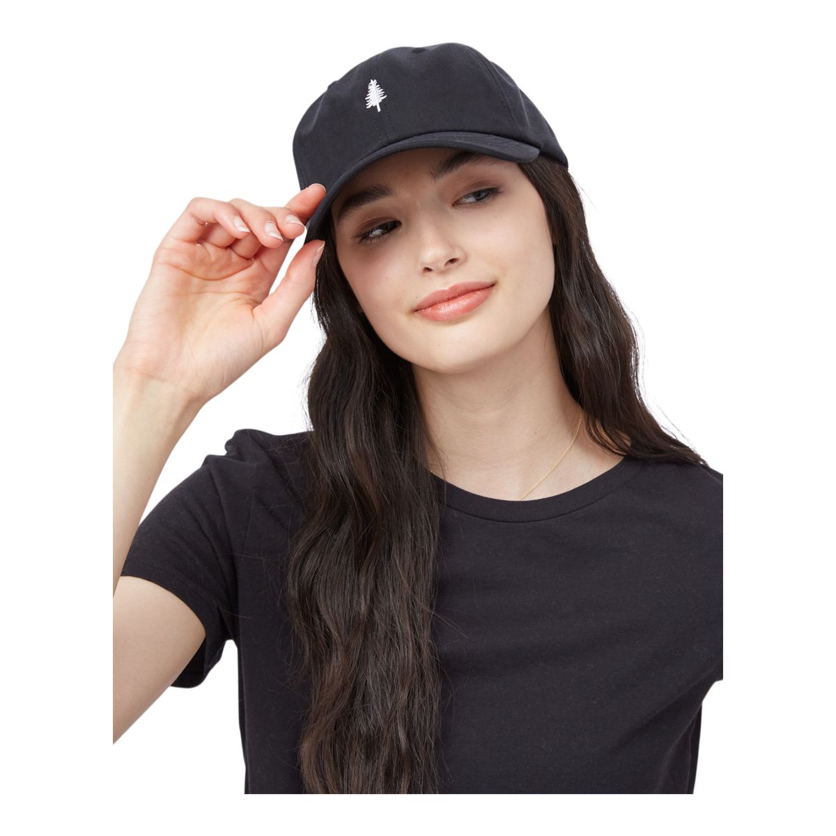 tentree Women's Golden Spruce Peak Adjustable Hat Front_Angled_Left
