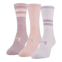 Under Armour Women's Essential Medium Crew Socks, Breathable, 3-Pack Front_Angled_Left