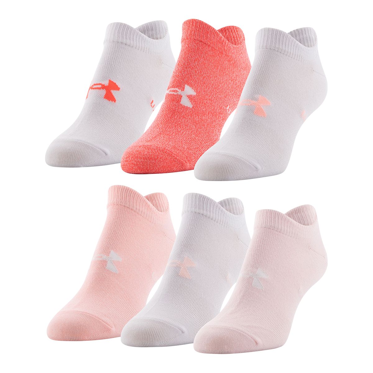 Under Armour Women's Essential No-Show Socks, Moisture-Wicking, 6-Pack