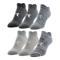 Under Armour Women's Essential No-Show Socks, Arch Support, 6-Pack Front_Angled_Left