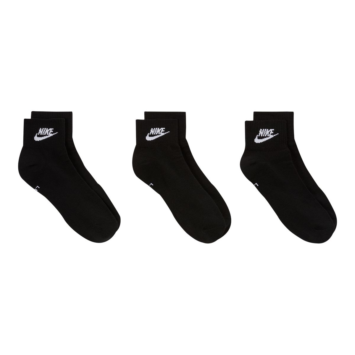 Nike Sportswear Women's Everyday Essential Lightweight Breathable Cushioned Ankle Socks - 3 Pack