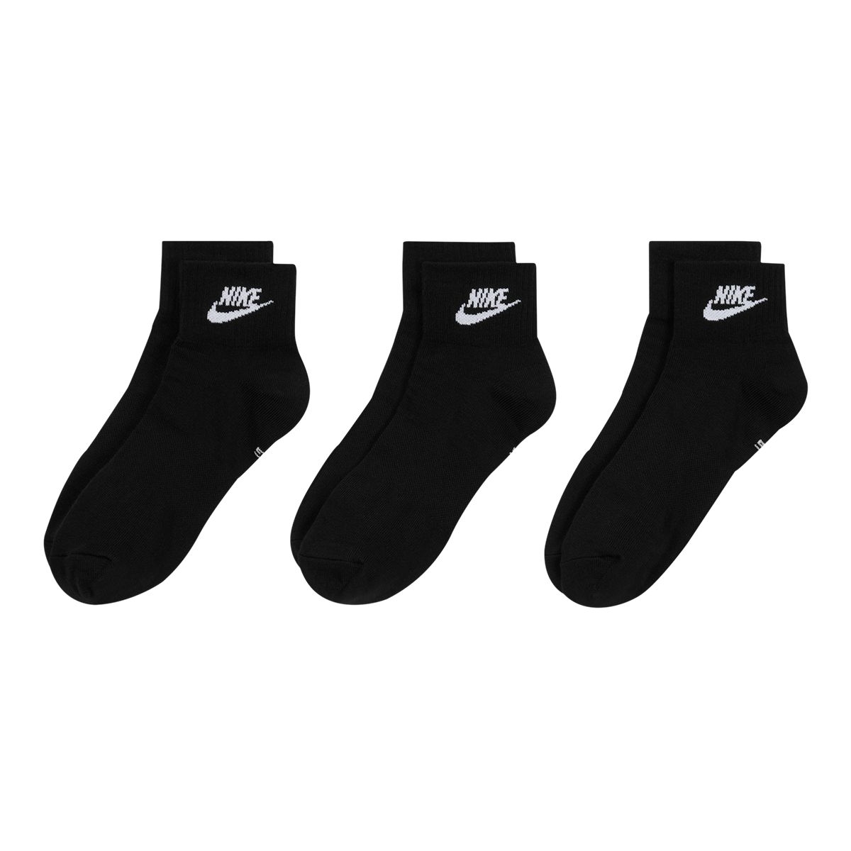 Nike Sportswear Women's Everyday Essential Lightweight Breathable Cushioned Ankle Socks - 3 Pack