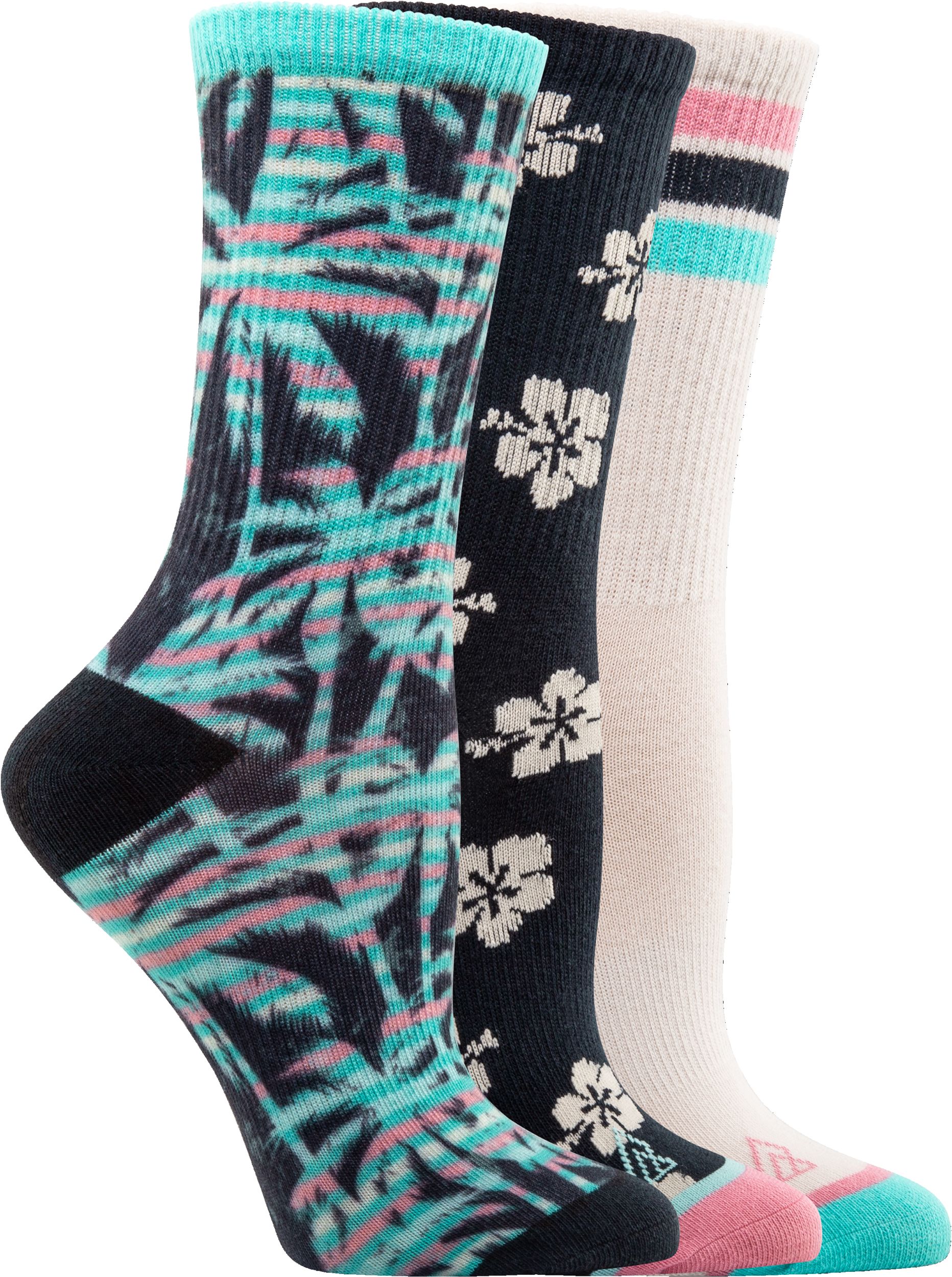 Ripzone Women's Palms Crew Socks - 3 Pack