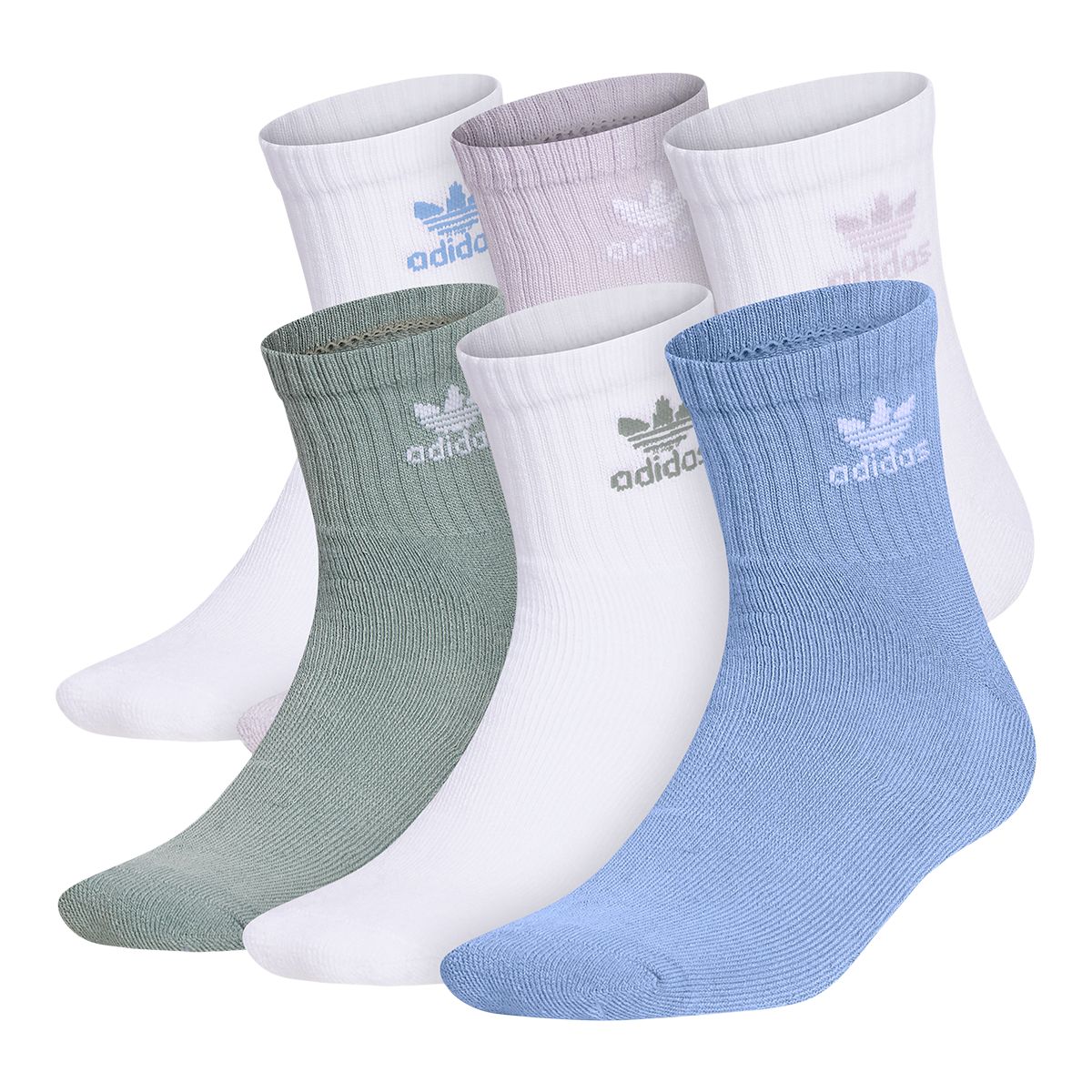 Adidas originals 6 pack trefoil men's crew on sale socks