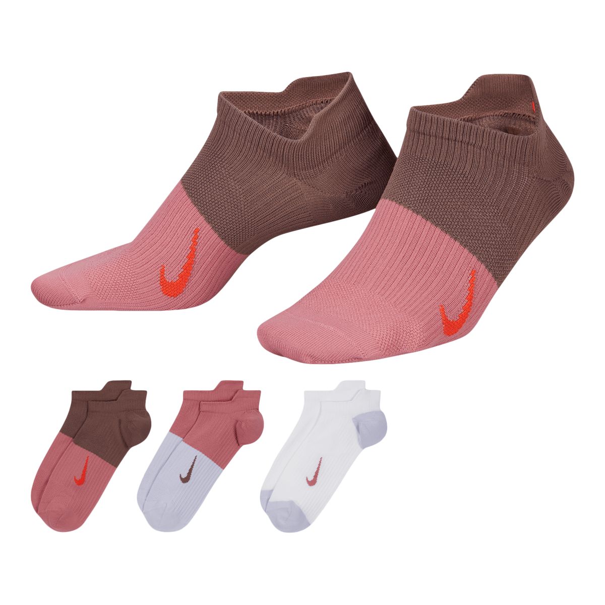 Nike Women's Everyday Plus Lightweight Wrap No-Show Socks  Breathable  3-Pack