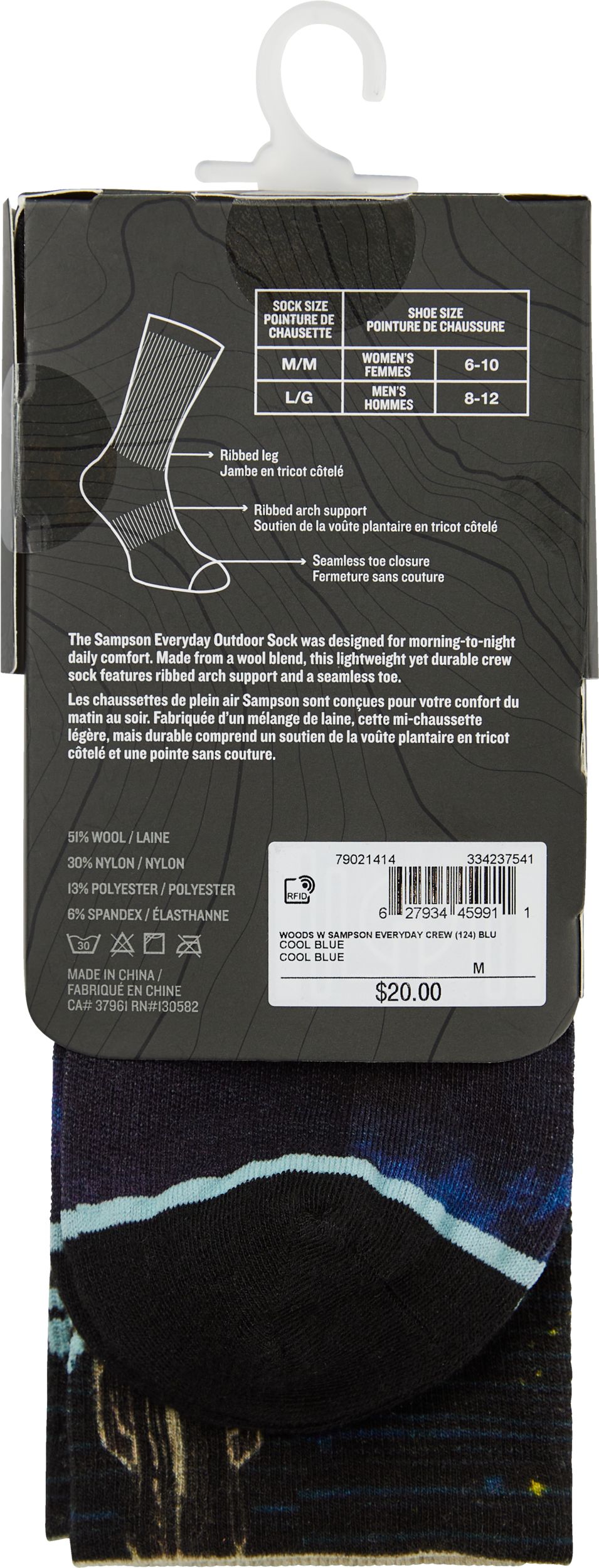 Woods Women's Sampson Everyday Crew Hiking Socks