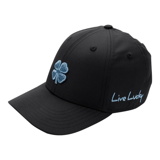 Black Clover Women's Hollywood 9 Adjustable Golf Hat Front_Three_Fourths_Angled_Left