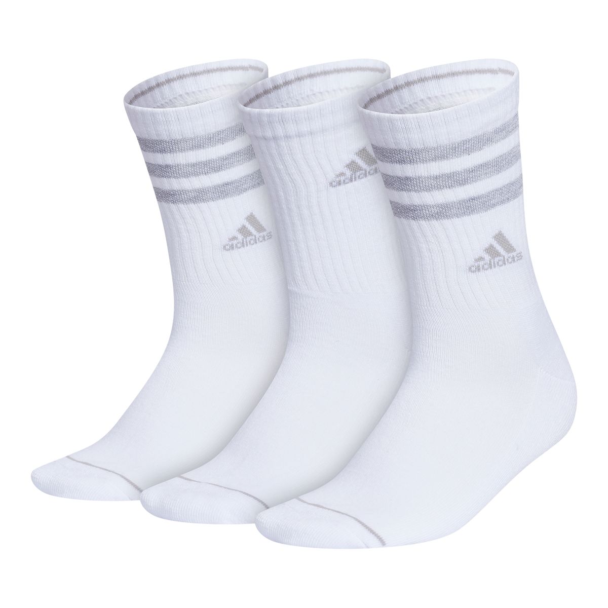 adidas Women's 3-Stripe Cushioned 3.0 Crew Socks - 3pk