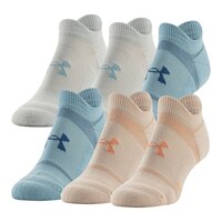 Under Armour Women's Cushioned No Show Socks - 6 pk Front_Three_Fourths_Angled_Left