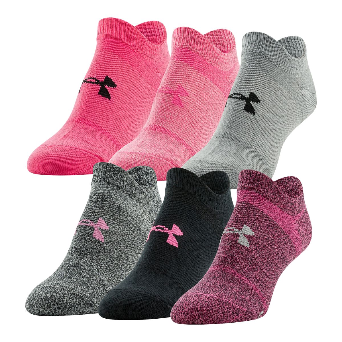 Under Armour Women's Essential No Show Socks - 6 Pack Athletic Socks