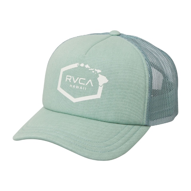 RVCA Women's Hawaii Hex Foam Trucker Hat Front_Angled_Left
