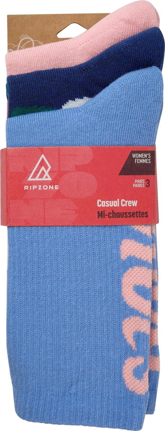Ripzone Women's Tropical Crew Socks - 3 Pack Front_Flat