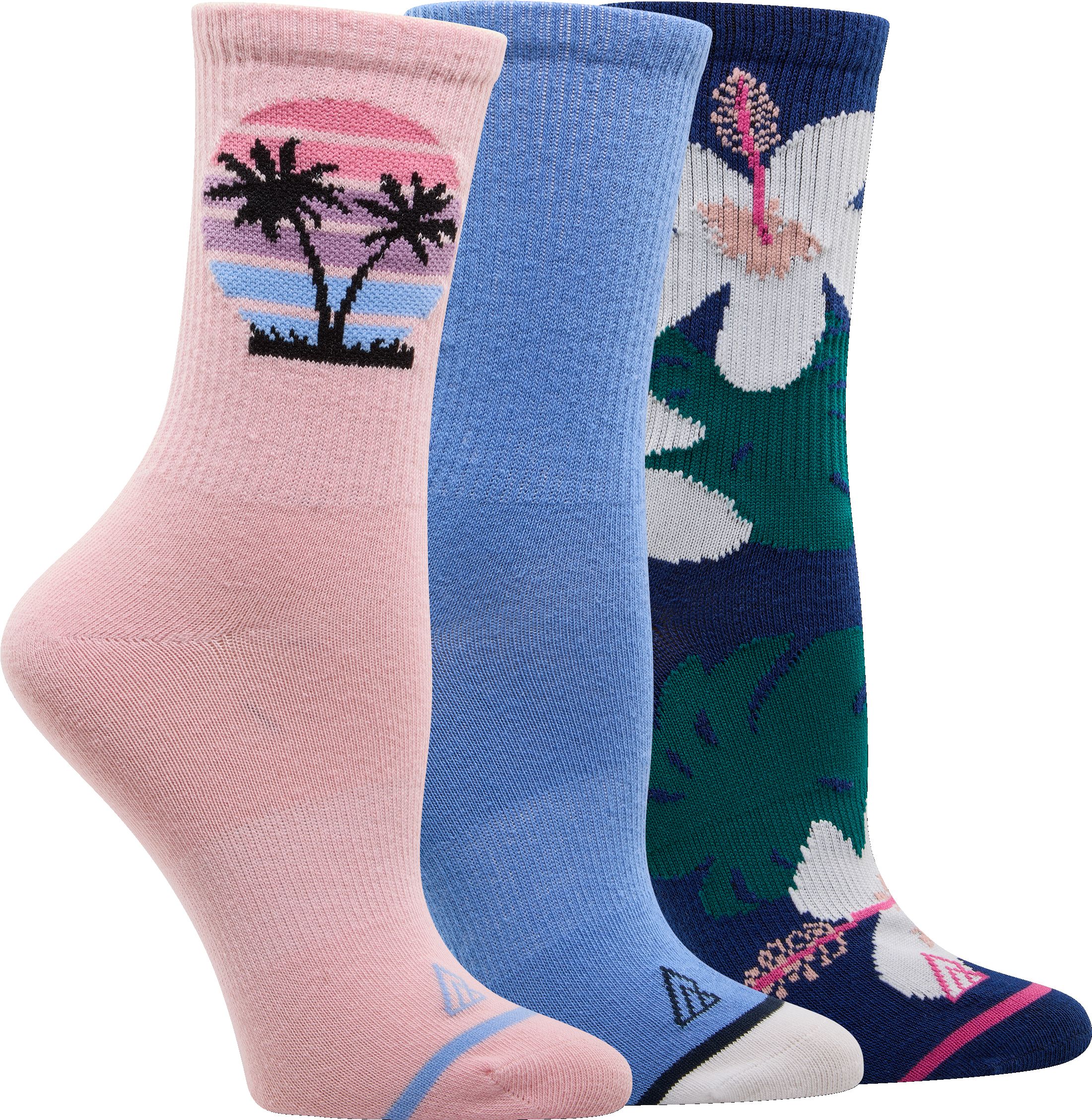 Ripzone Women's Tropical Crew Socks - 3 Pack