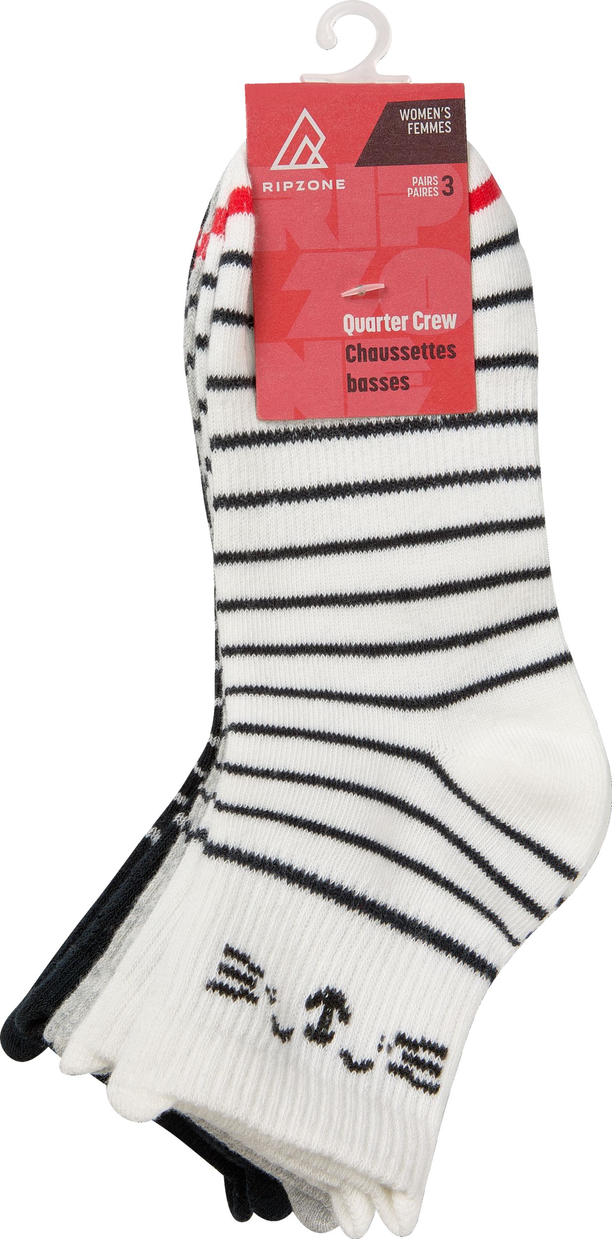 Ripzone Women's Cat Quarter Crew Socks - 3 Pack