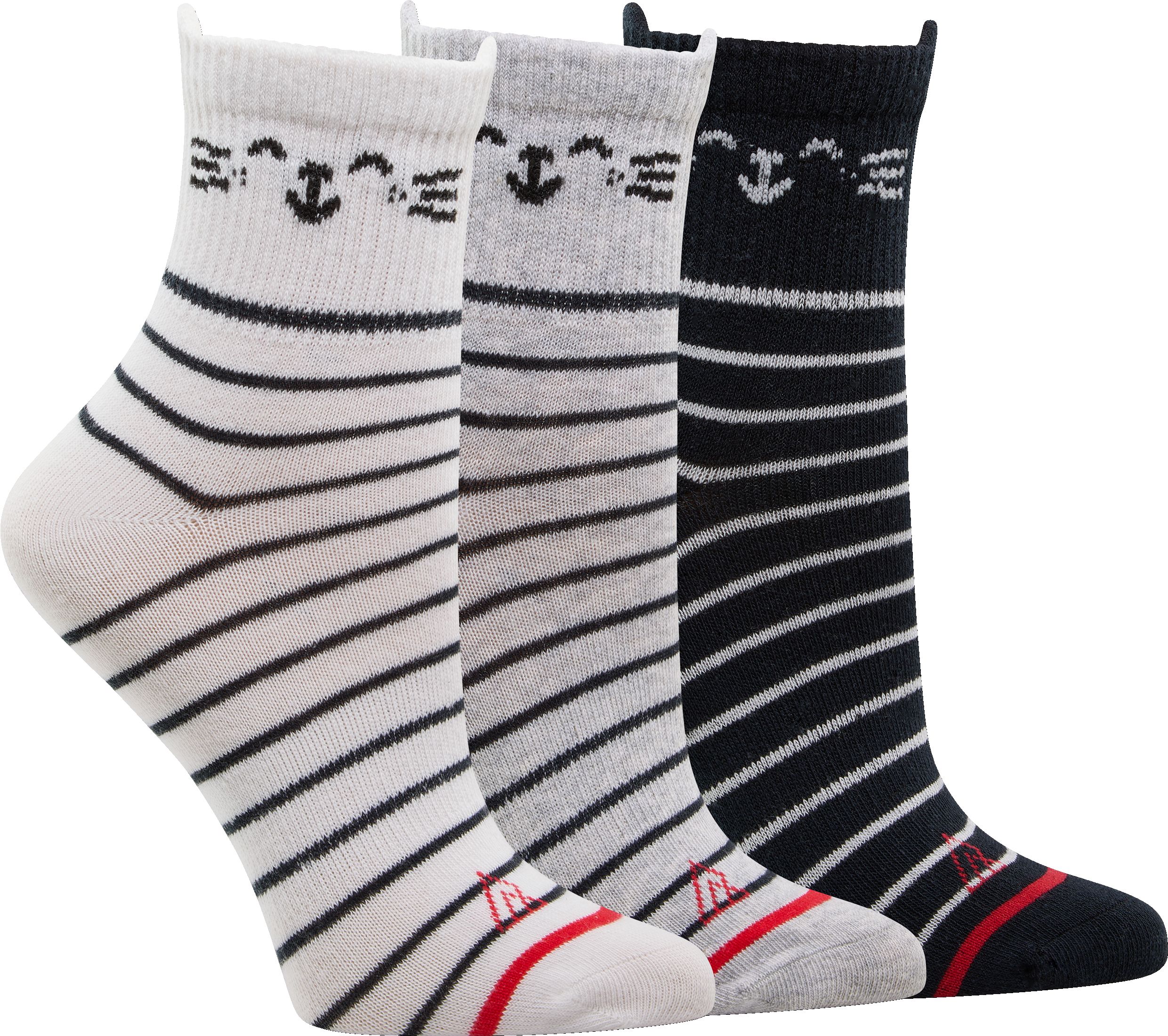 Ripzone Women's Cat Quarter Crew Socks - 3 Pack