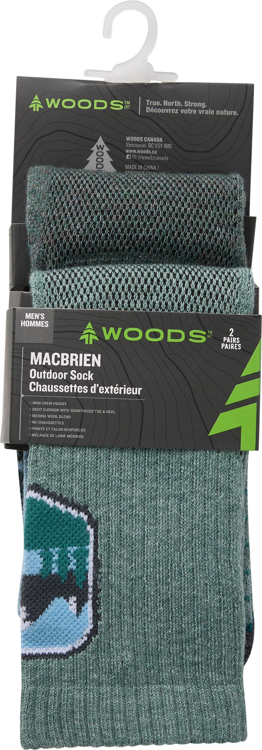 Woods Men's Macbrien Hiking Socks - 2 pk