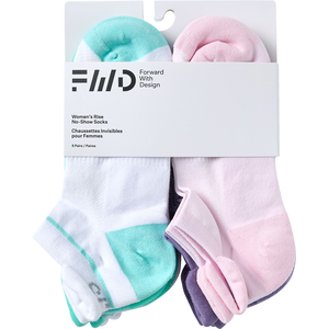 FWD Women's Rise No Show Socks - 6 Pack