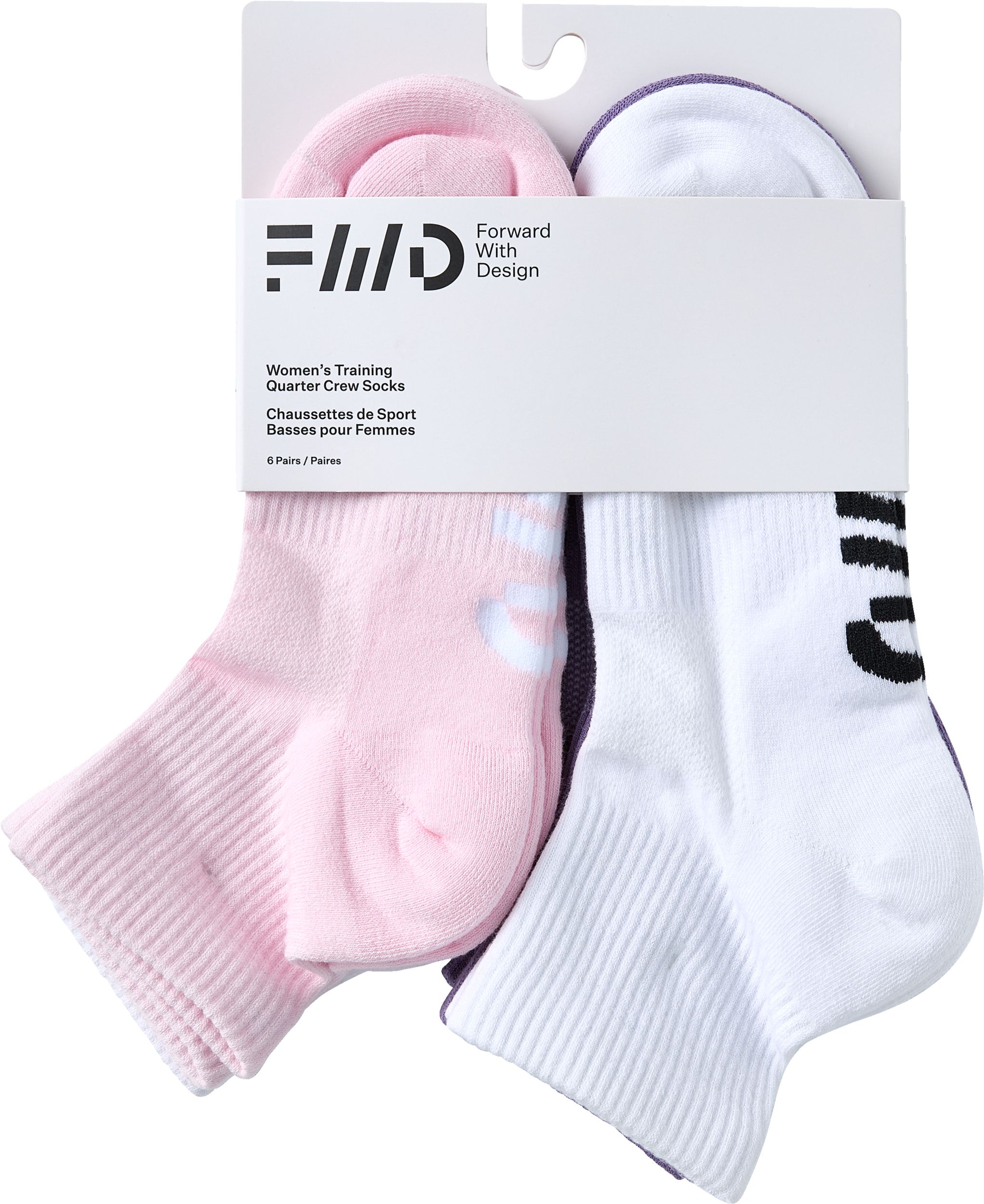 FWD Women's Athletic Quarter Crew Socks - 6pk