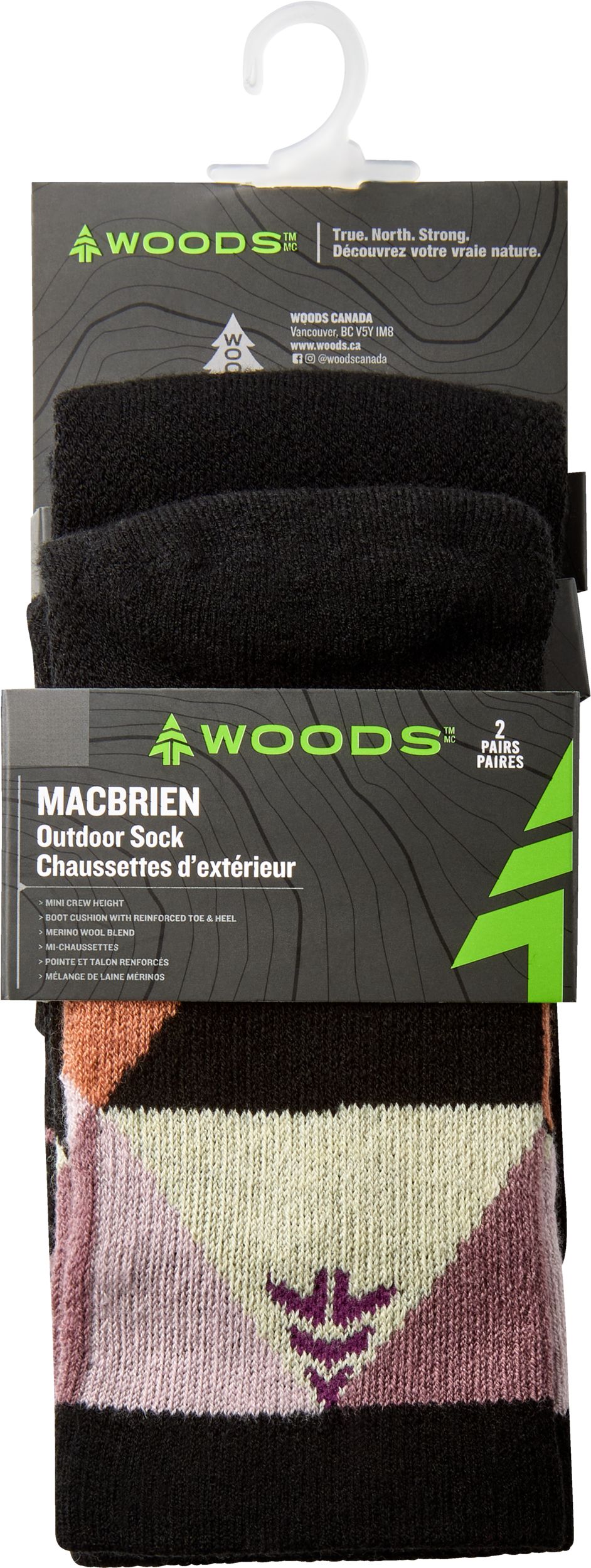 Woods Men's Macbrien Hiking Socks - 2 pk