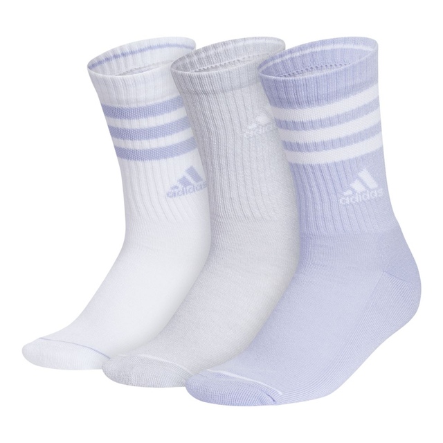 adidas Women's 3-Stripe Cushioned 3.0 Crew Socks - 3 pk