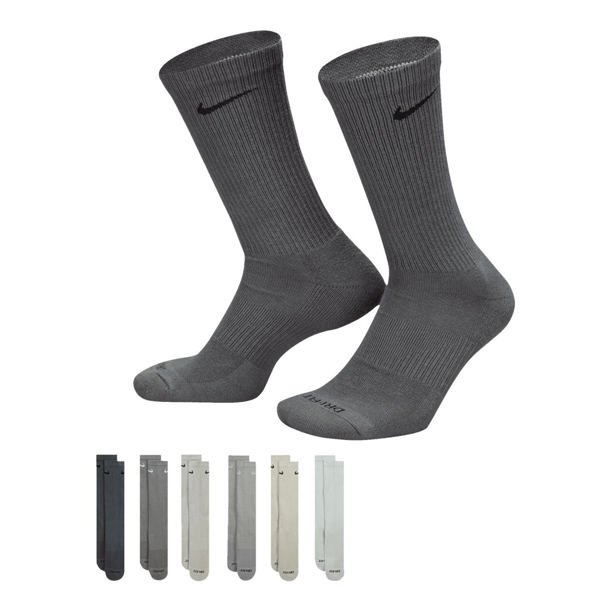 Nike Women's Everyday Plus Size Cushioned Sweatshirt Socks - 6 Pack