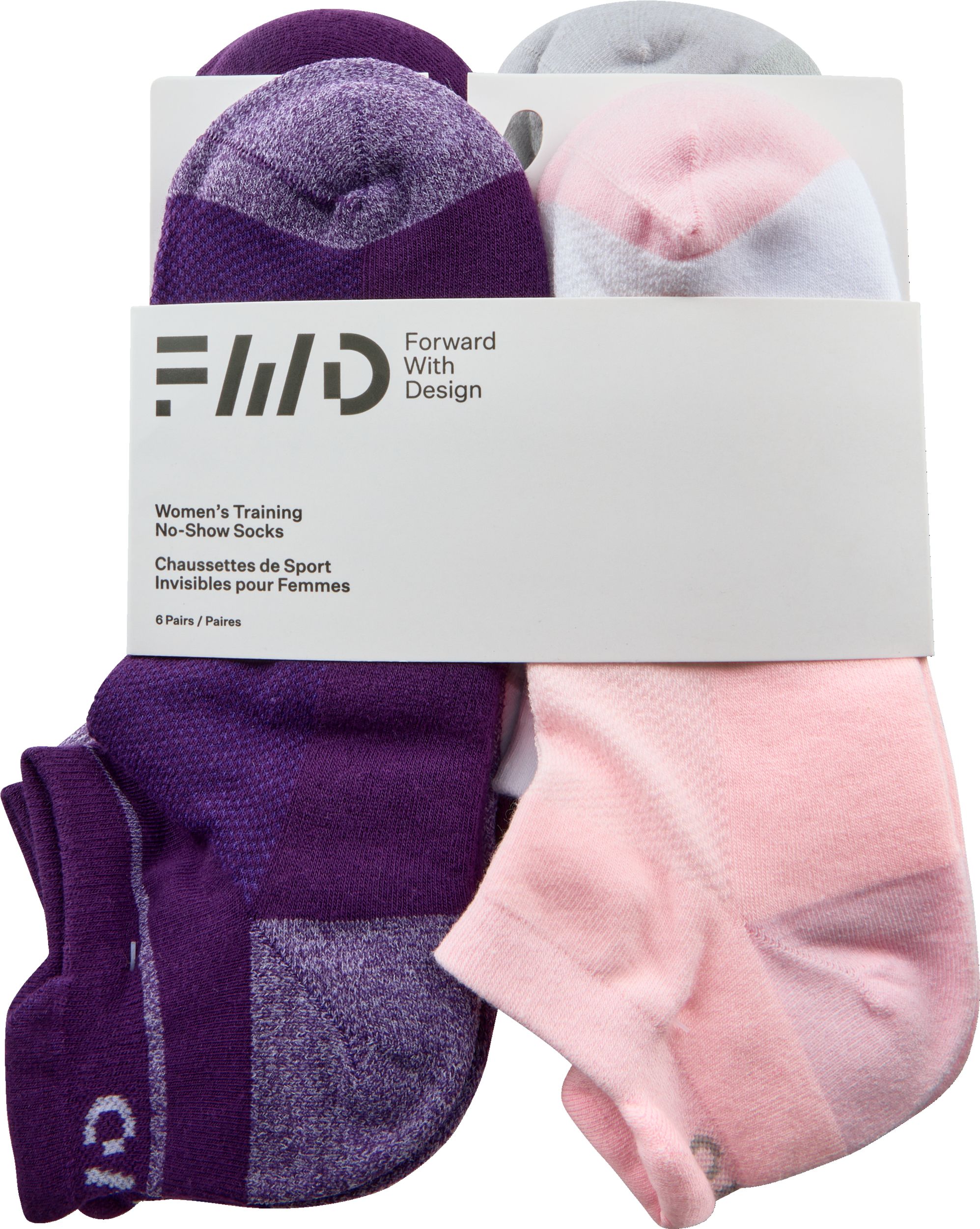 FWD Women's Rise No Show Socks - 6 Pack