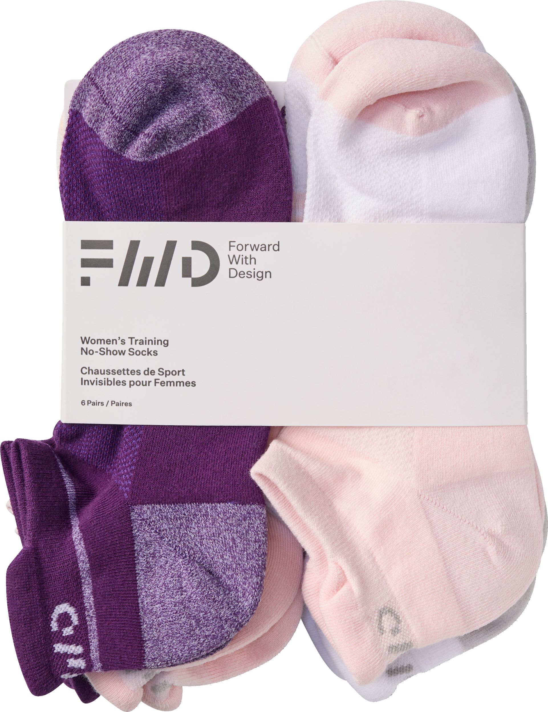 FWD Women's Rise No Show Socks - 6 Pack