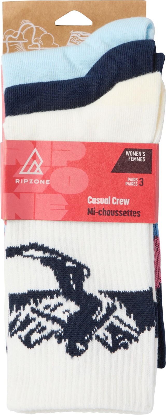 Ripzone Women's Boarder Crew Socks - 3 Pack