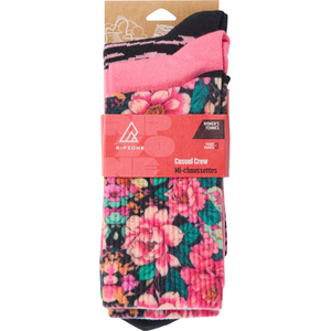 Ripzone Women's Floral Crew Socks - 3 Pack