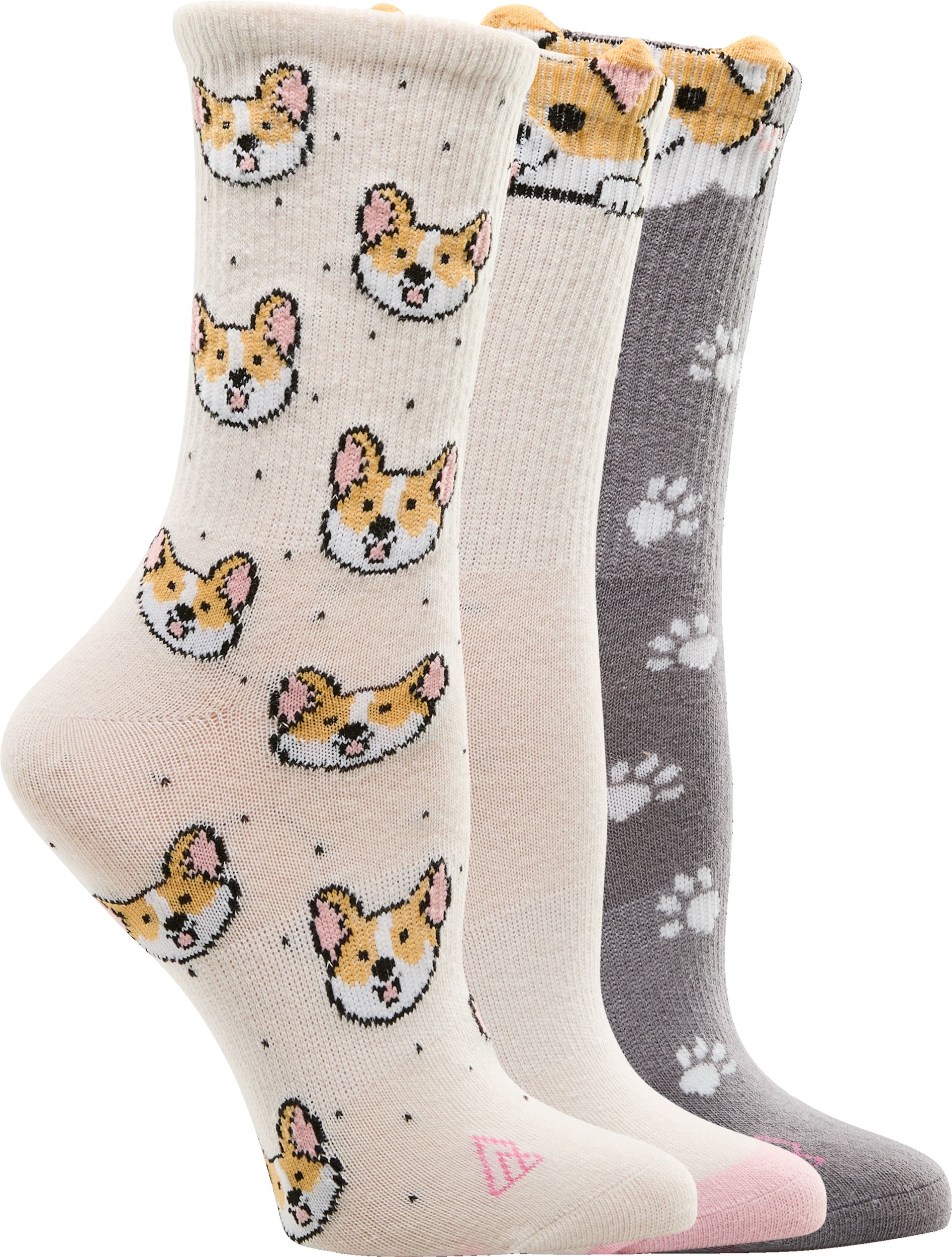 Ripzone Women's Corgi Crew Socks - 3 Pack