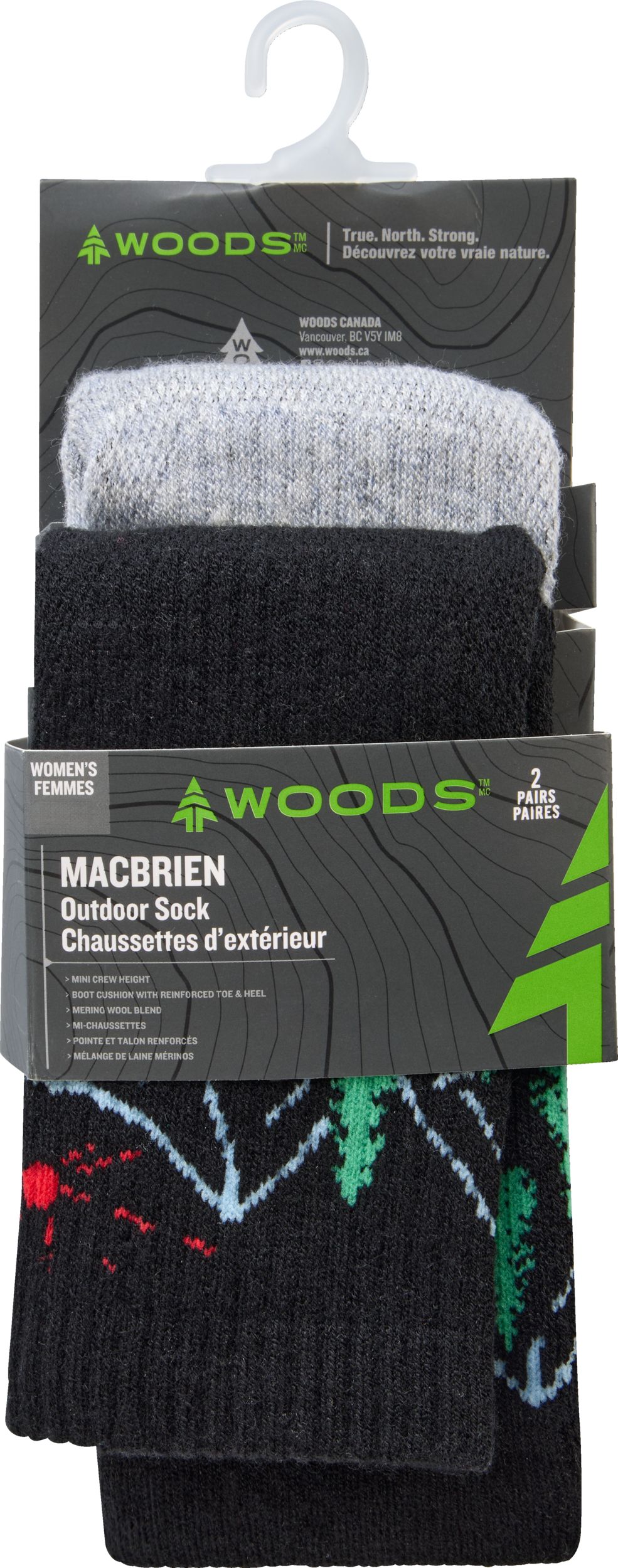 Woods Women's Macbrien Hiking Quarter Socks - 2 pk