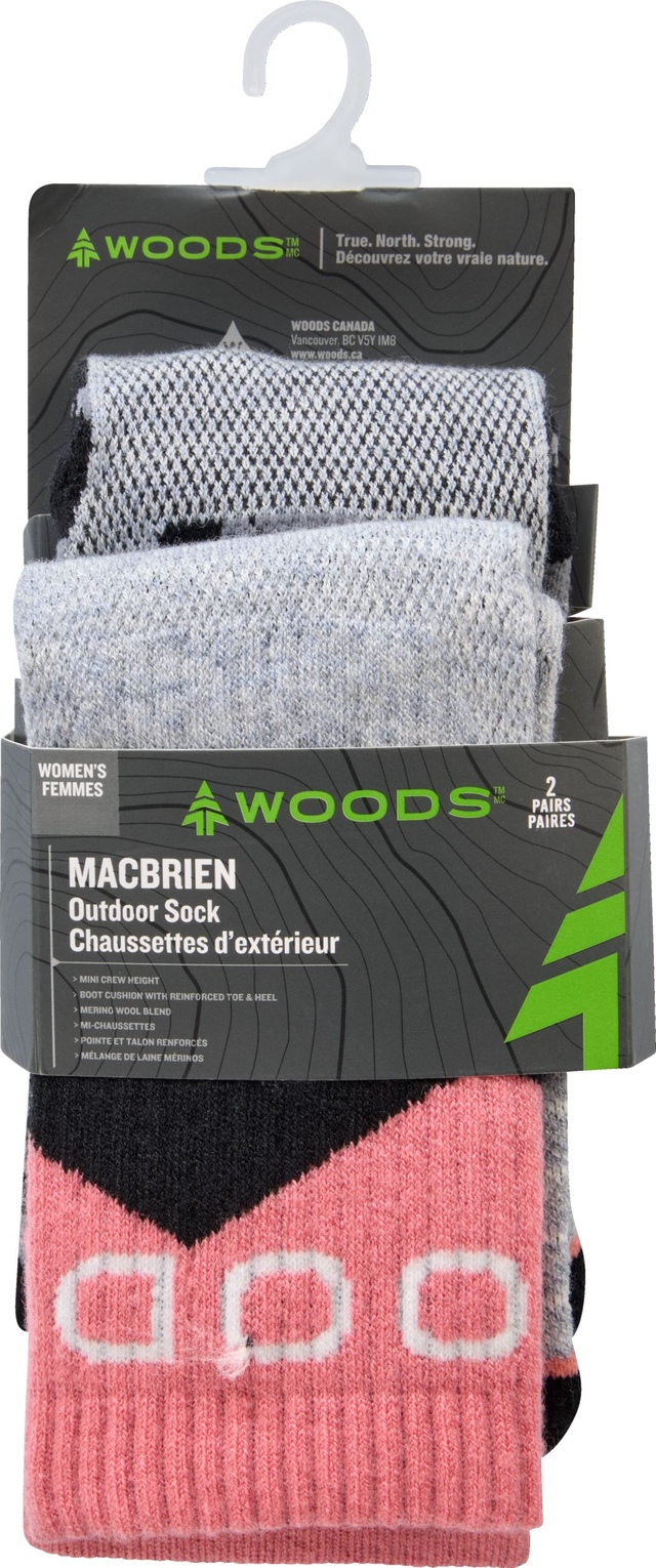 Woods Women's Macbrien Hiking Quarter Socks - 2 pk Front_Flat