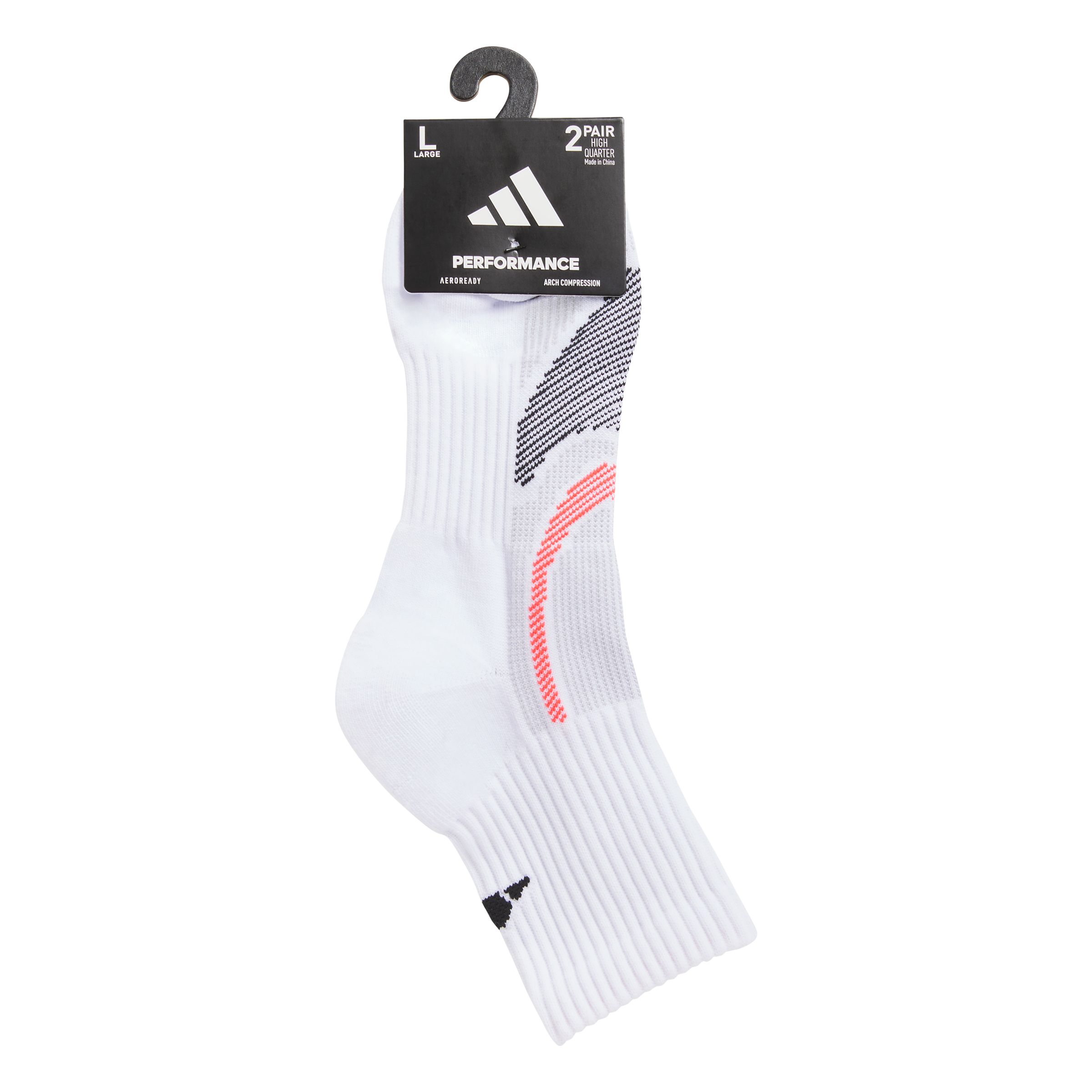 adidas Unisex Run Superlite High Quarter Socks - 2 Pack