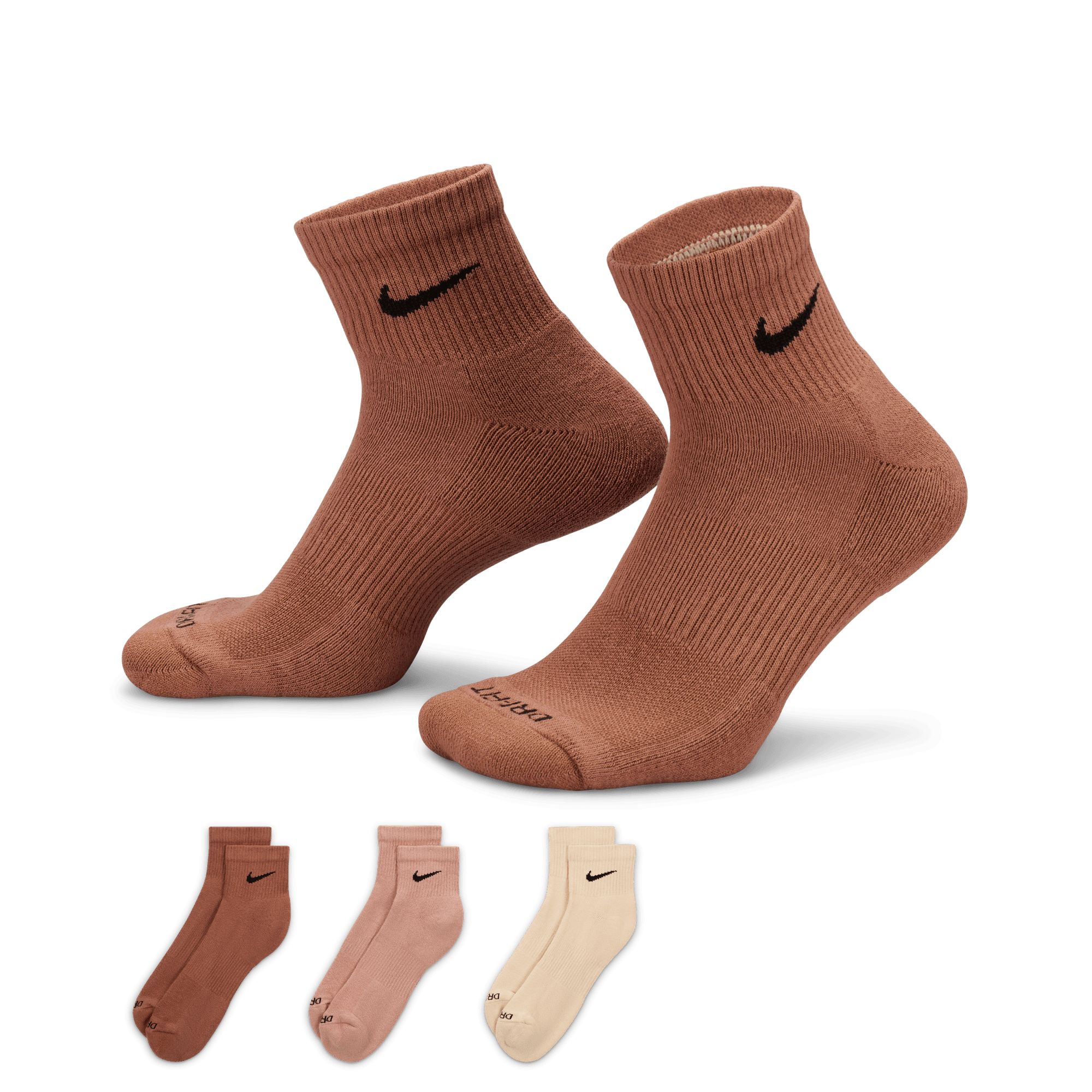 Nike Women's Everyday Plus Cushioned Crew Quarter Socks 3-pk