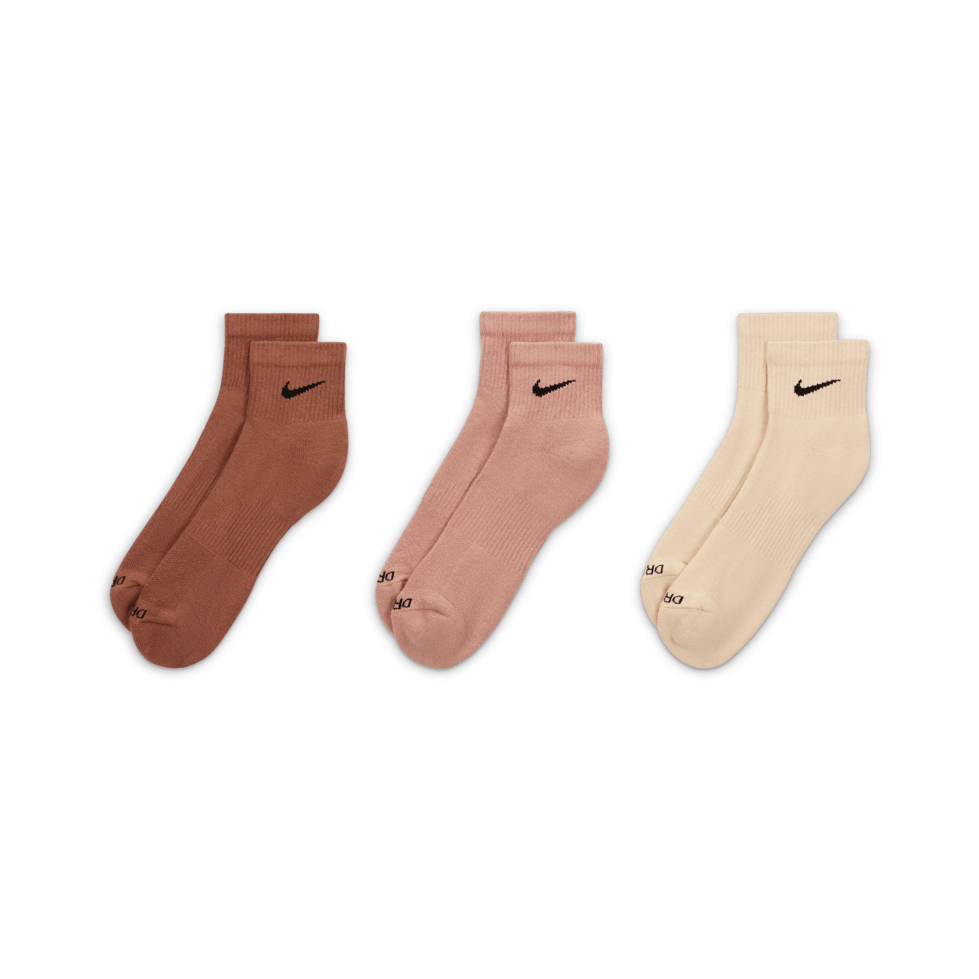 Nike Women's Everyday Plus Cushioned Crew Quarter Socks 3-pk