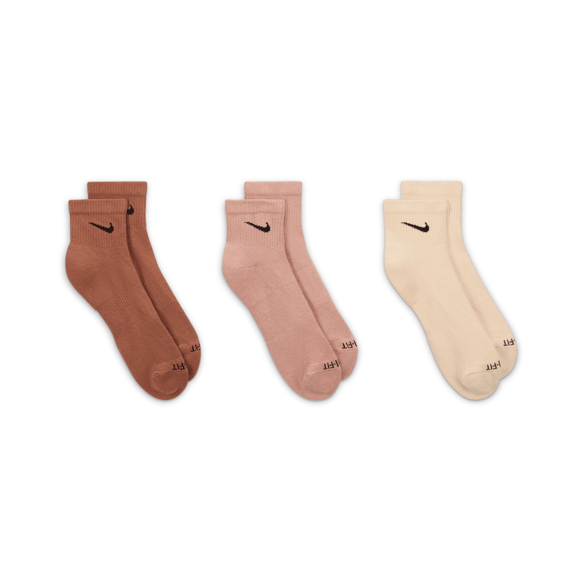 Nike Women's Everyday Plus Cushioned Crew Quarter Socks 3-pk