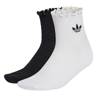 adidas Originals Ruffle Quarter Socks 2-pk